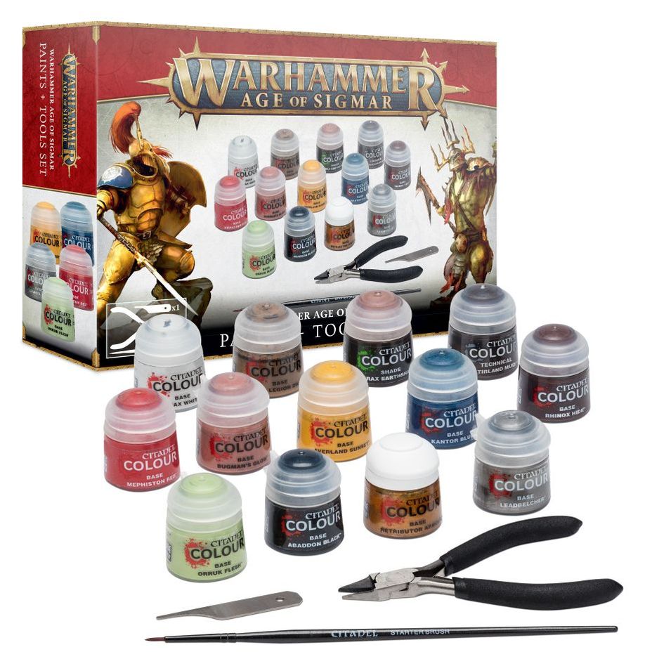 WARHAMMER AGE OF SIGMAR SET COLORI + ATTREZZI