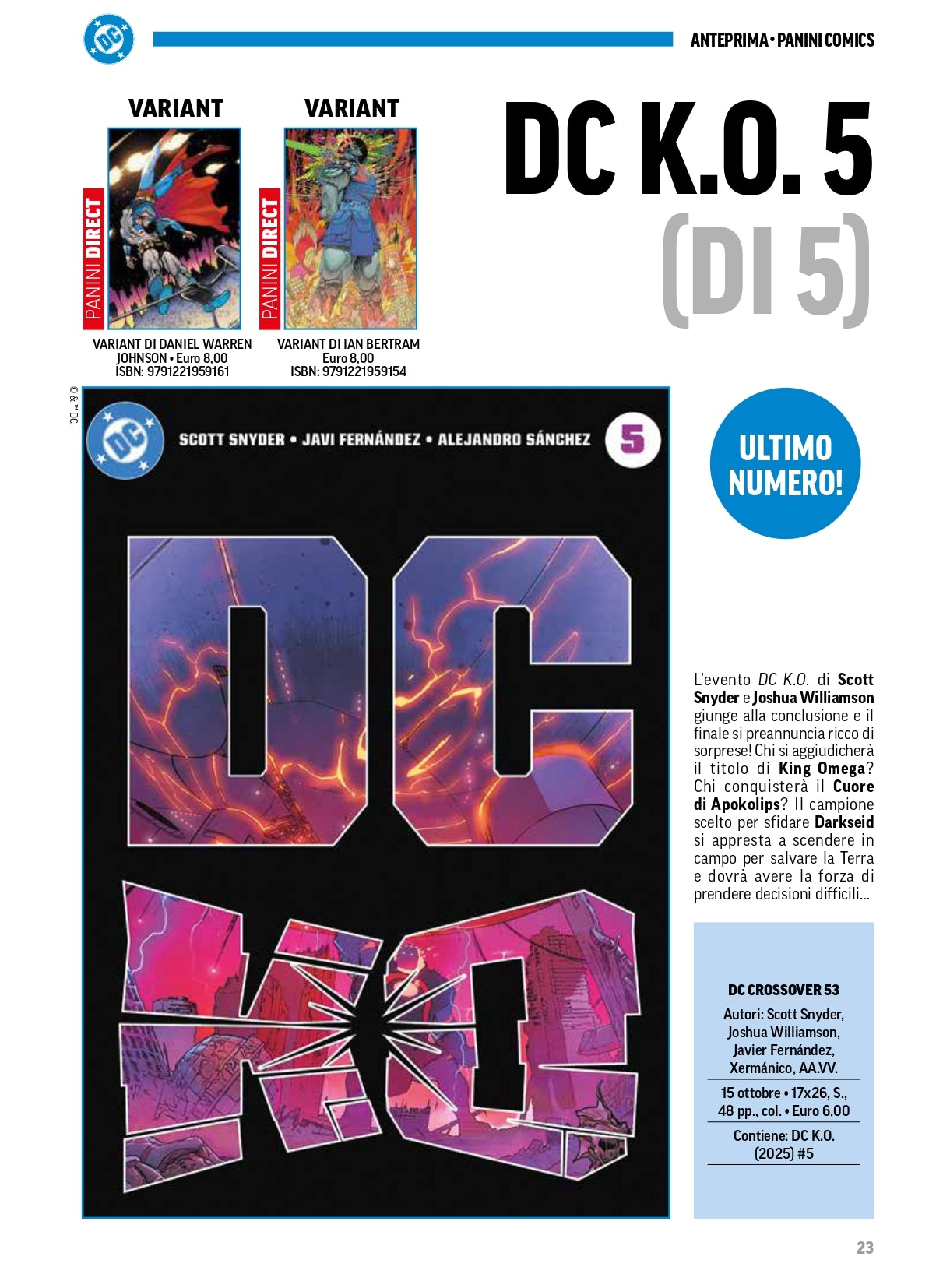 DC K.O 5 Variant di Warren Johnson
