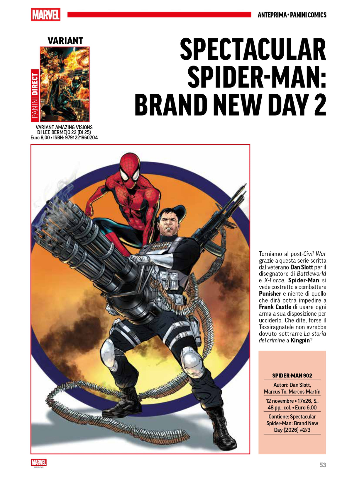 SPECTACULAR SPIDER-MAN: BRAND NEW DAY 2 (Spider-Man #902) VARIANT AMAZING VISIONS DI LEE BERMEJO 22 (DI 25)