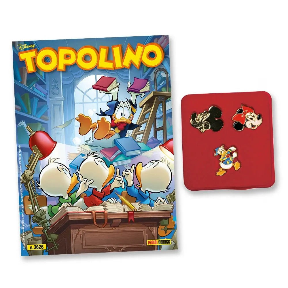 Topolino – Supertopolino 3626 + Le Pin in Metallo di Topolino – Set 1 Total Gold