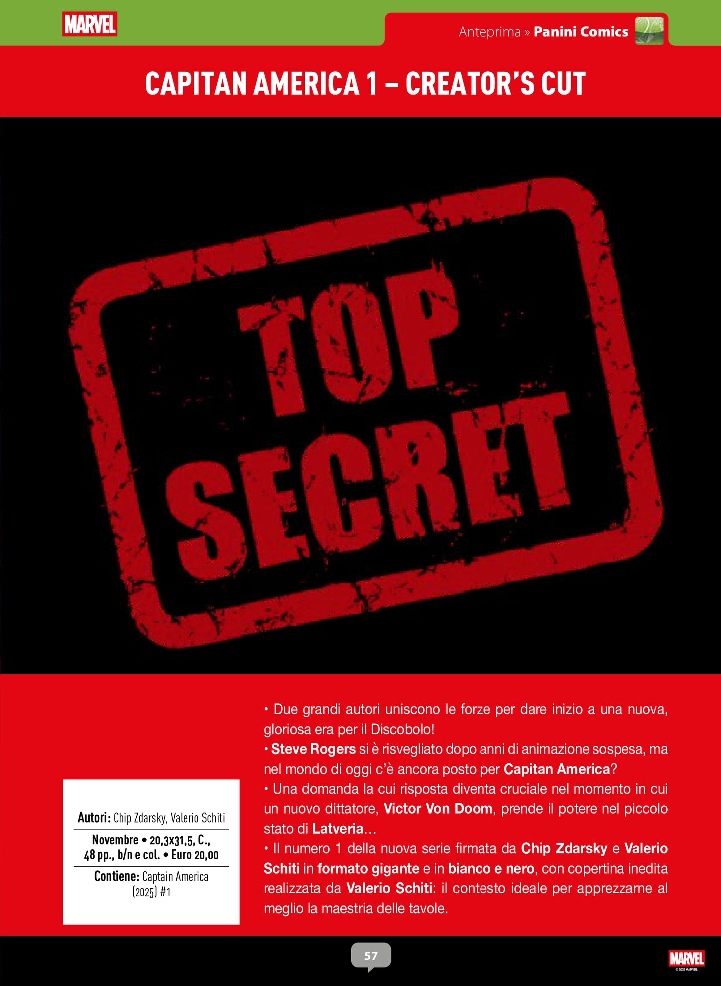 CAPITAN AMERICA 1 (2025) - CAPITAN AMERICA 188 - VARIANT Creator's Cut