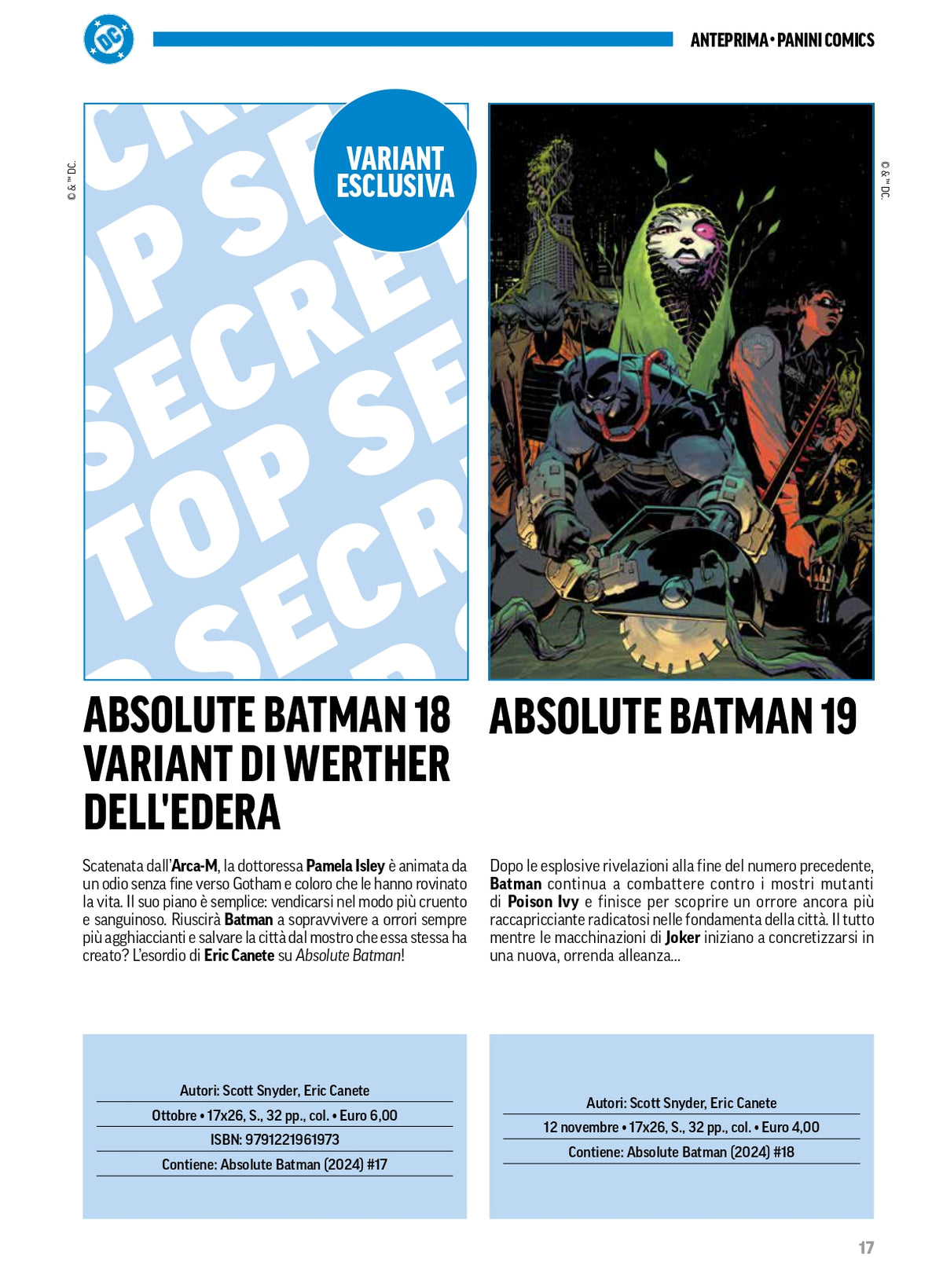ABSOLUTE BATMAN 18 VARIANT DI WERTHER DELL'EDERA