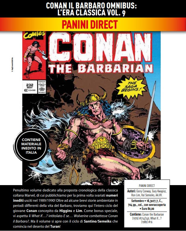 CONAN IL BARBARO OMNIBUS - L’ERA CLASSICA VOL. 9