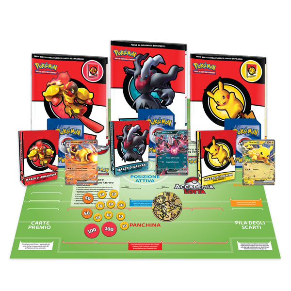 Pokemon Accademia di Lotta 3 (2024) – 3 Mazzi da 60 Carte + 3 carte Pokémon EX