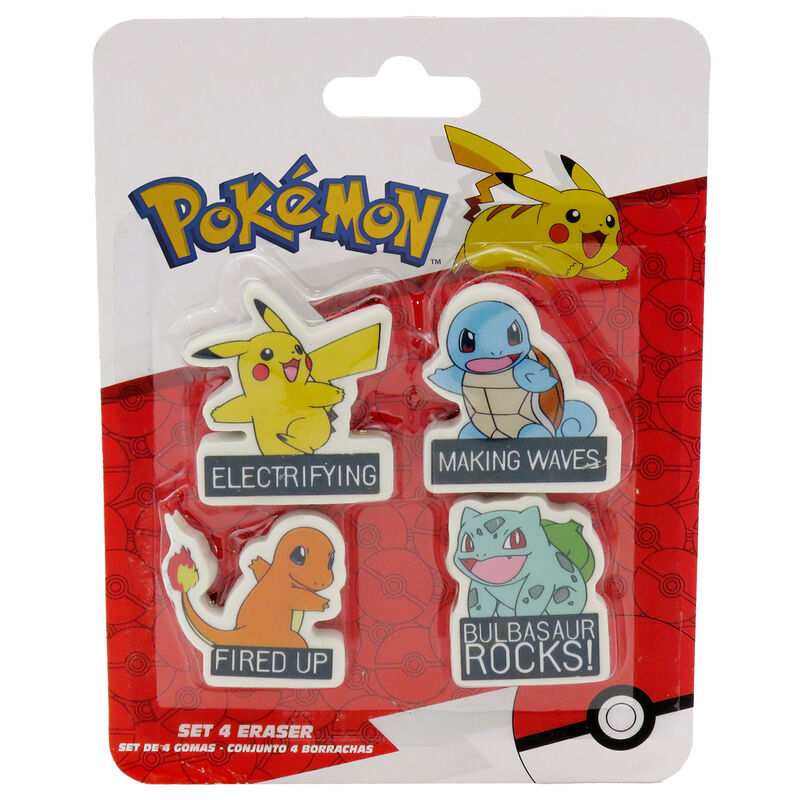 Pokemon Set 4 Gomme da cancellare